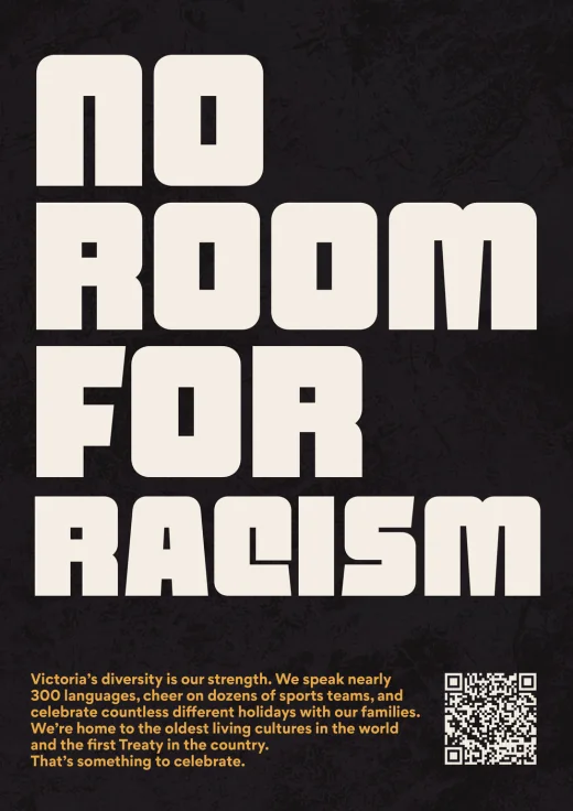 Typographic poster: No Room for Racism
